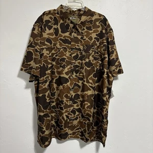 Drake Clothing Company Camo Outdoor Short Sleeve Button Down Shirt Men 3XL NWT - Picture 1 of 11