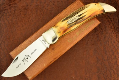 CUCHILLO CASE XX 1965-1969 GENUINO CIERVO BULLDOG BROCHE MUY BONITO 5172 EE. UU. (27680) Foto 1 de 4