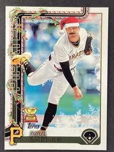 2025 Topps Holiday Image Variation SP #H70 Paul Skenes Pirates Santa Hat Photo - Bild 1 von 2