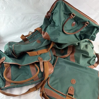 Rare Complete Polo Ralph Lauren Green Canvas Overnight Duffle Bag Set 5 Pieces - Image 1 of 4