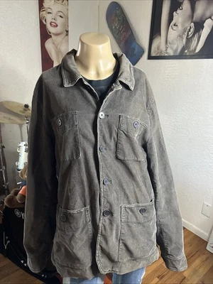 John Varvatos Utility Blazer Size XL Dark Brown Heathered Field Cotton Corduroy - Image 1 of 4