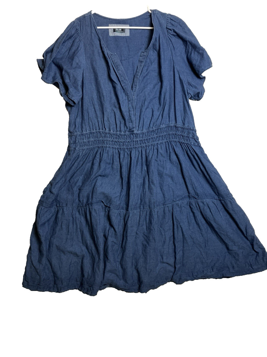 Lace Trimmed Chambray DressサイズM Lace Trimmed Chambray Dress