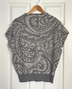CYNTHIA ROWLEY Damen Pullover Paisley Print Flügelärmel Wollmischung Gr. S - Bild 1 von 8