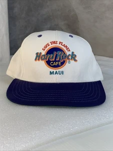 Hard Rock Cafe Cap Maui Save The Planet Let's Get Rocked Vtg Baseball Hat USA - Picture 1 of 18