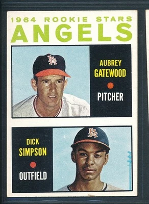1964 Topps #127 ANGELS ROOKIES Aubrey Gatewood / Dick Simpson RC ~   VG-EX - Image 1 of 2