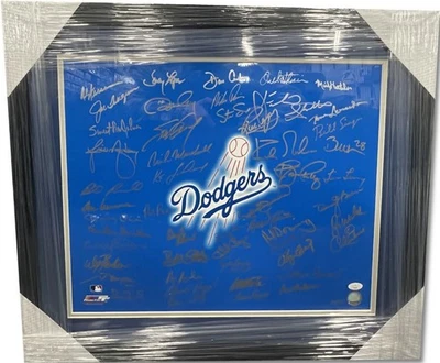 Фотография Хершизера Ласорды Гибсона +47 подписанная 16x20 Dodgers /50 в рамке JSA YY54553 - Изображение 1 из 4