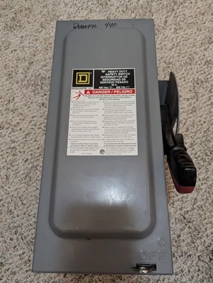 Square D Heavy Duty Safety Switch Disconnect Fusible H361 - Image 1 of 4