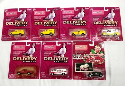 JOHNNY LIGHTNING Coca-Cola Mini Car Set di 7 auto - Immagine 1 di 4