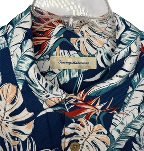 Tommy Bahama Men's Large Hawaiian Short Sleeve Button Up Shirt Floral Tropical - Imagen 1 de 8