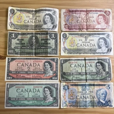 CANADA Old Banknotes- 8 Notes - Circulated - Canadian (#005) - Image 1 of 4