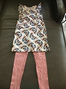 Tea Collection Butterfly Print Tunic And Legging Set Sz 7 - Picture 1 of 6