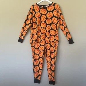 Damen XXL Halloween Schlafanzug Set Kürbis Jack-o-Laterne PJs tailliert Fun Herbst - Bild 1 von 6