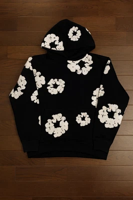 джинсовая толстовка с капюшоном слезы хлопок венок - Изображение 1 из 3