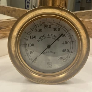 General Electric Co. Manometro Vapore Principale 11" Ottone Ashcroft Mfg - Foto 1 di 5