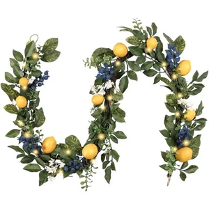Valery Madelyn Spring Artificial Lemon Garland for Mantle with Lights, 6FT Su... - Picture 1 of 6