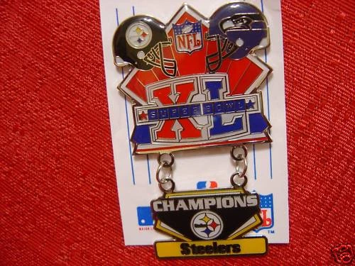 Super Bowl 40 Champs Dangling Pin Pittsburgh Steelers vs Seattle Seahawks - Image 1 of 1