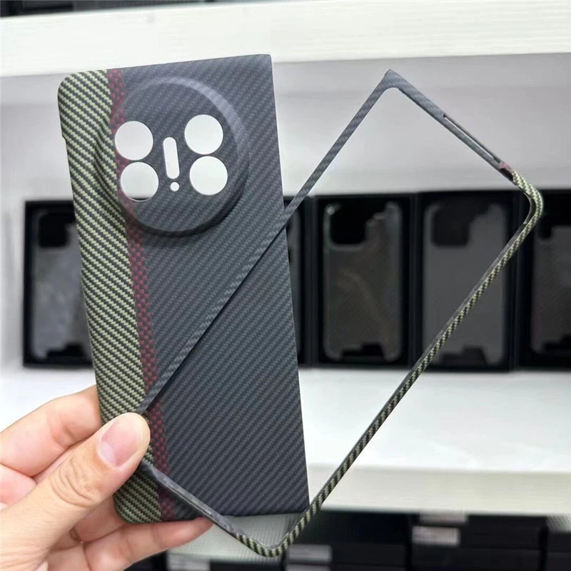 Funda delgada genuina de fibra de carbono aramida para Huawei Mate X3 cubierta rígida mate blindada Foto 1 de 4