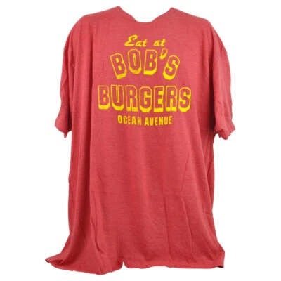 Camiseta Eat At Bob's Burger Show Ocean Avenue Roja Adultos Cuello Redondo Camiseta 3X-Grande Foto 1 de 3