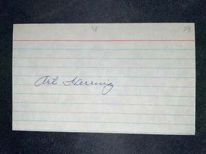 1929 TIGERS: Art Herring, SIGNED 3x5, D.1995