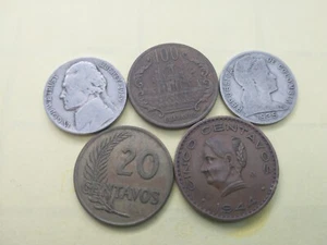 5 Americas old vintage coins 1935-1993 WWII USA Paraguay Mexico Argentina Peru - Bild 1 von 2