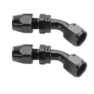 LokoCar 4AN 45 Degree Hose End Fitting  Swivel For CPE Braided Hose black 2Pcs - Bild 1 von 15