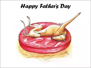 Fathers Day Card Greyhound Whippet Lurcher Italian Gift - CUSTOM TEXT - Gifts - Picture 1 of 1