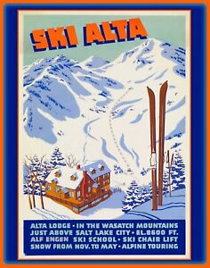 Decoration Poster.Home room art.Interior design.Ski Alta Resort School.7253