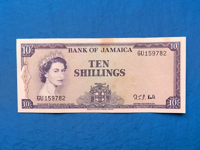 1964 Jamaica 10 Shillings Banknote *P-51Bc*        *XF+* - Image 1 of 2