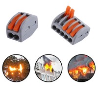 20Pcs 2/5 Way Spring Lever Terminal Block Electric Cable Wire Connector Fashion