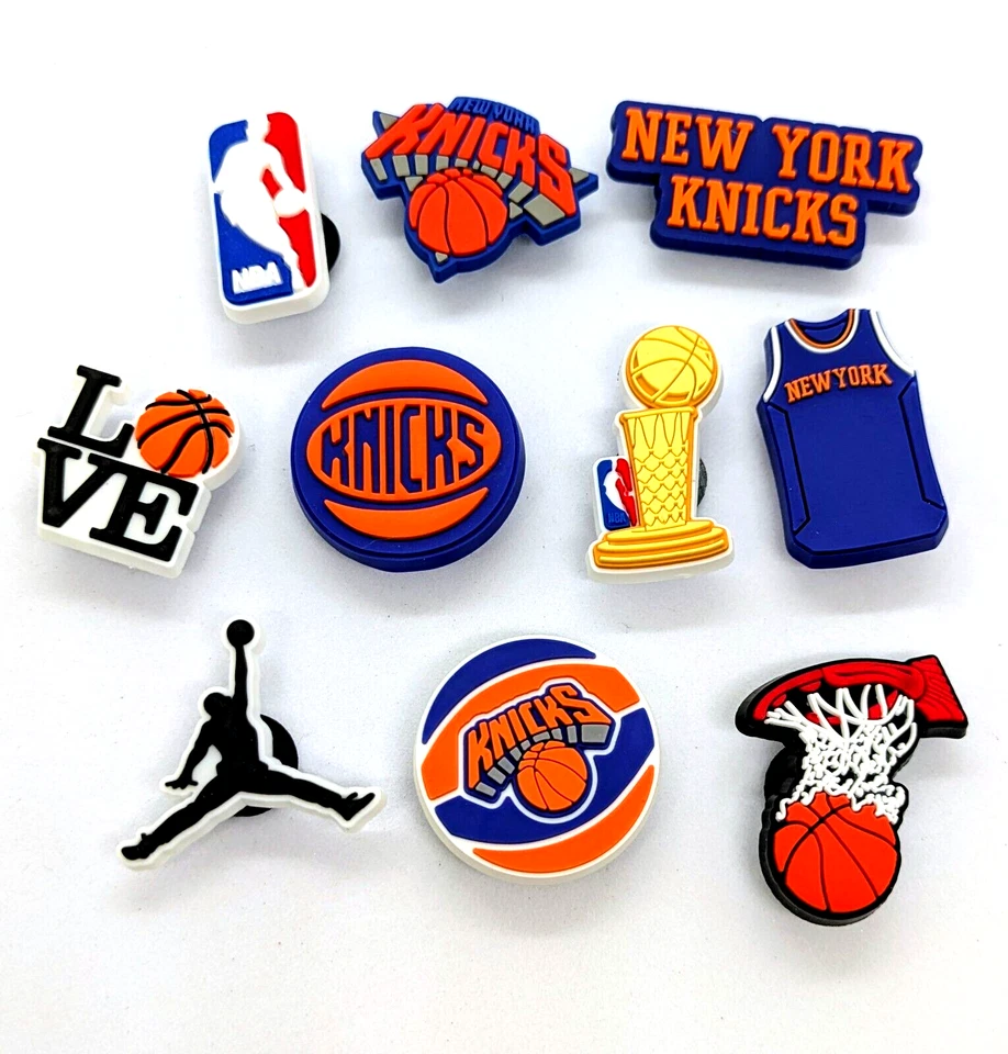 NEW YORK KNICKS SHOE CHARMS (10pcs) Basketball Cool Gift Accessories Set Lot