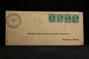 Massachusetts: West Hanover ca. 1880 3c Banknote Strip/4 Cover, DPO Plymouth Co - Picture 1 of 2