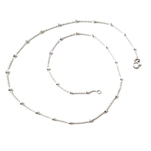 Kette Der Silber Gesetz 925 Auf 50 CM Mit Kügelchen Diamantadas. Design Ital - Picture 1 of 3