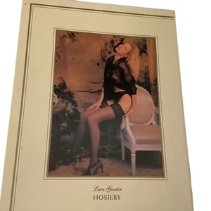 Vintage Victorias Secret Lace Garter Belt With Thigh High Stocking Black Sz S - Picture 1 of 9