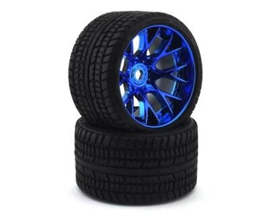 Sweep Road Crusher Belted Pre-Mounted Monster Truck Tires (Blue) (2) - Picture 1 of 3