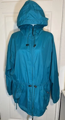 Woolrich 女式大码绿色风衣全拉链风衣夹克连帽 — 第 1/4 张图片