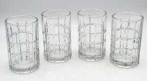 VINTAGE ANCHOR HOCKING CLEAR TARTAN JUICE GLASSES - SET OF 4 - Picture 1 of 3