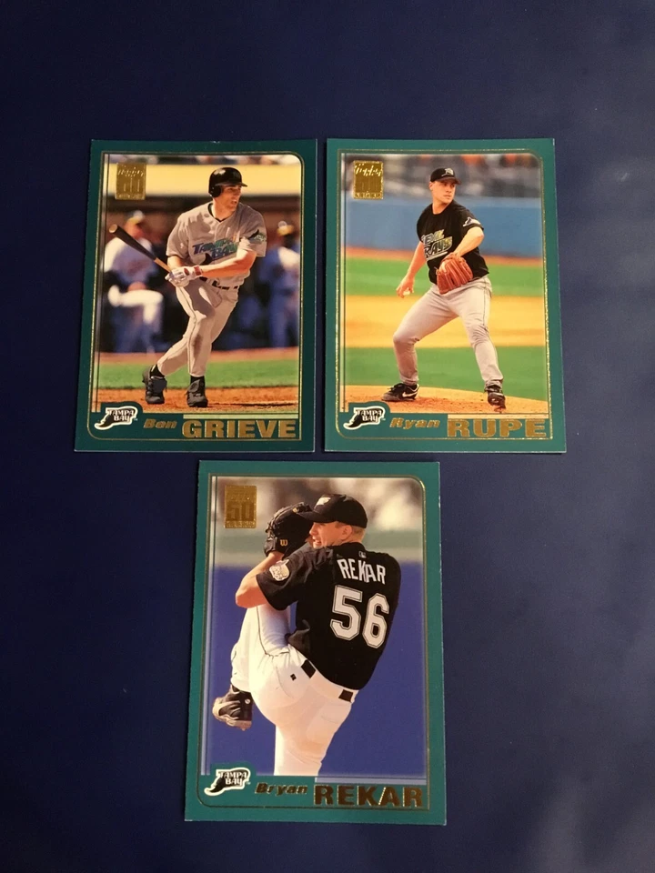 2001 Topps #517 #547 #584 Ben Grieve, Bryan Rekar, Ryan Rupe Lot 3 Devil Rays  - Image 1 of 1