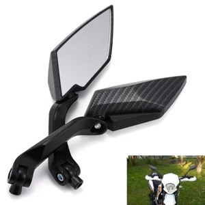 Motorcycle Accessories 2x Motorcycle Mirror Carbon Fiber Color Rearview Glass - Picture 1 of 7