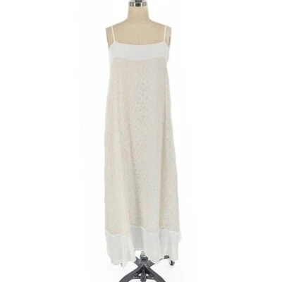 Vestido Club Monaco Seda Jacquard Gasa Blanco 2 Preppy Fiesta Boda Bohemio Foto 1 de 4