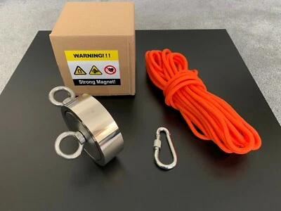 ITRADE FISHING MAGNET NEODYMIUM DOUBLE SIDED STRONG RECOVERY 150KG 250KG 500KG ROPE