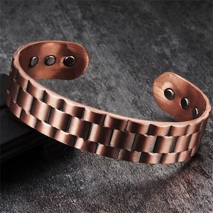 Pure Copper Bracelet Bangle for Women Men Arthritis Pain Energy Cuff Bracelet - Imagen 1 de 6