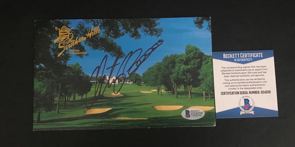 RETIEF GOOSEN SIGNED AUTO SOUTHERN HILLS SCORECARD BECKETT BAS COA  - Image 1 of 1