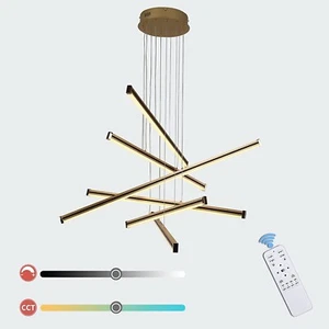 ABANIOLIGHTING Modern LED Chandelier, Dimmable Ceiling Light Fixture with Remote - Picture 1 of 9