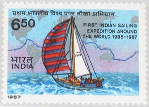 1987 Primera expedición india de vela alrededor del mundo yate circunnavegación - Imagen 1 de 2