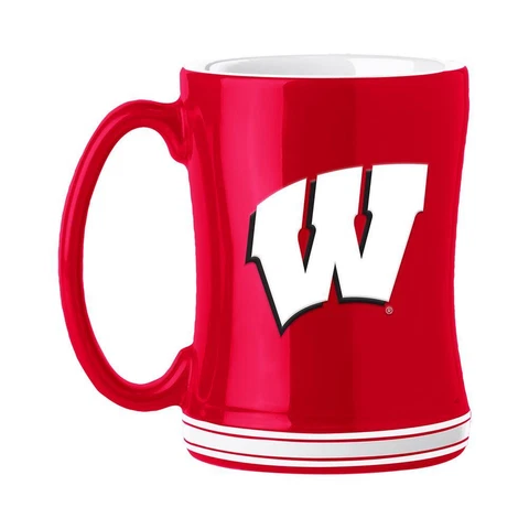 Wisconsin Badgers 14oz Relief Coffee Mug Cover