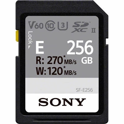 New Sony E Series SF-E256 256GB UHS-II Class 10 U3 4K V60 SDXC SD Memory Card - Image 1 of 2
