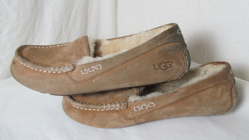 Mocassini donna Uggs marroni scamosciati foderati in pelliccia taglia 8 R#1