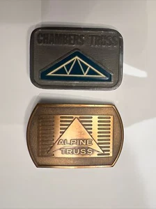 1980s Engineers Alpine & Chambers Truss Brass 2 belt buckle Lot - Picture 1 of 7