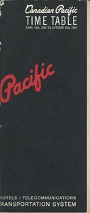 Railroad Timetable - Canadian Pacific - 25/04/65 - Bild 1 von 1