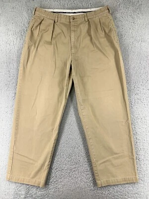 Pantalones de golf polo para hombre 36 beige caqui plisados delanteros golfista 100 % algodón sarga 36x30 Foto 1 de 4